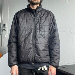 Mountain Equipment Co-op Puffer Jacket Mens Large Black Quilted Zip Outdoor Coat